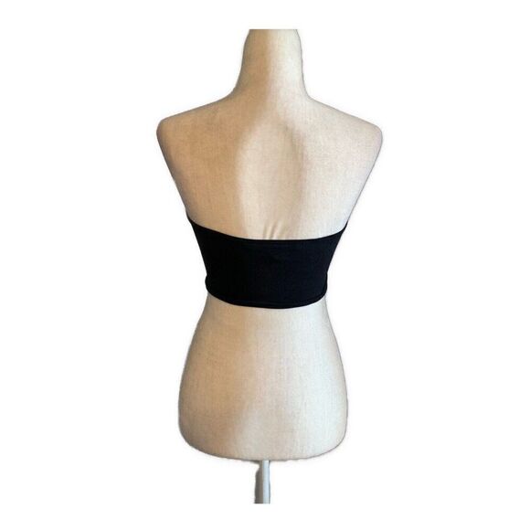 Theory Womens Solid Black Bandeux Crop Sleeve Top One Size - Picture 5 of 7